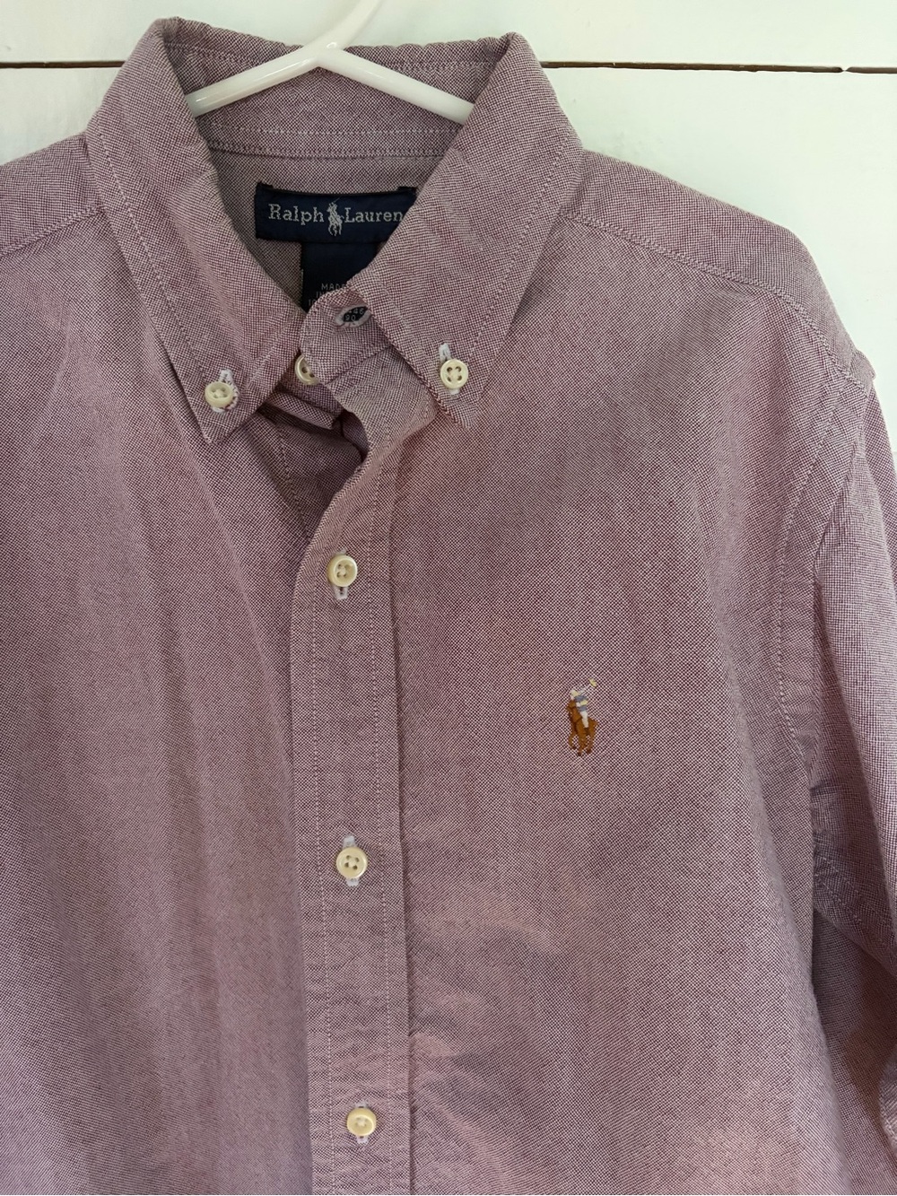 Ralph Lauren Iconic Oxford Button Down Shirt in heather plum. Size: 7